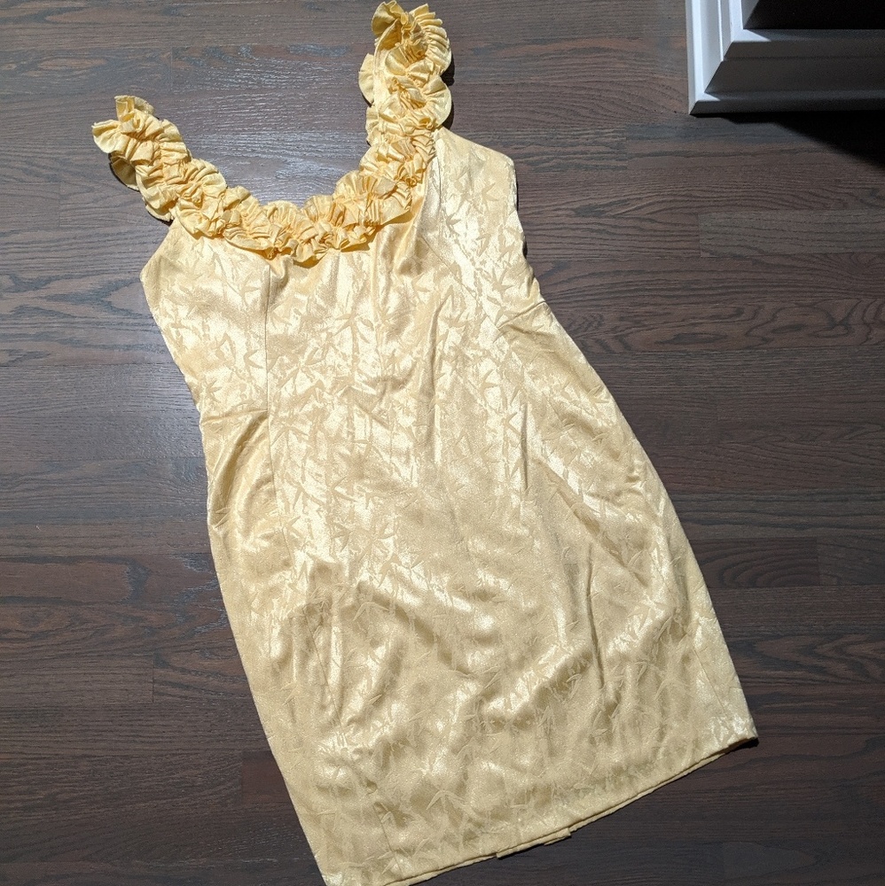 Yellow Ruffle Cocktail Dress!